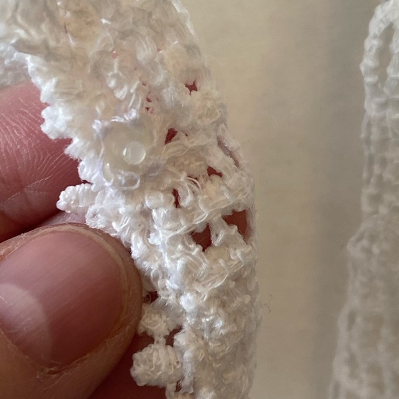 White Lace Crochet 3/4 Sleeve Cover-Up Duster Cardigan Coastal Beach Resortwear - Picture 3 of 9